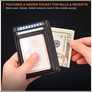 Buffway
Slim Minimal RFID Blocking Leather Wallet